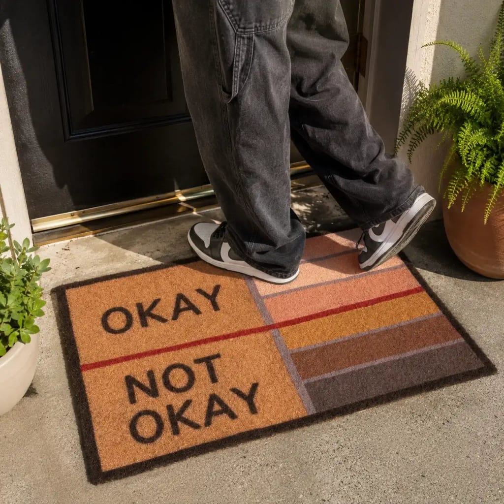 Okay/Not Okay door mat